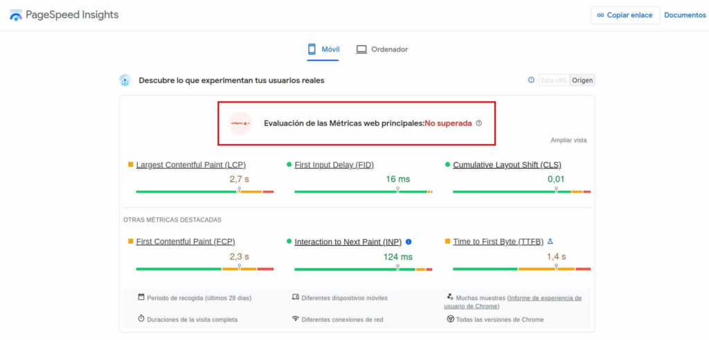 Esta NO es una web WordPress optimizada